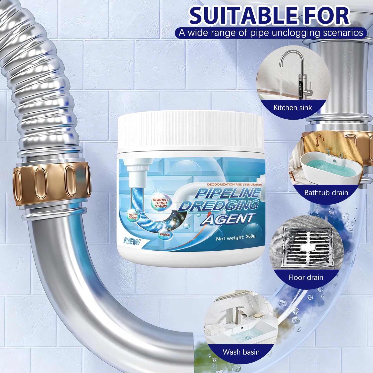 Household Pipe Unclogger Deodorizing Anti-clog Drain Cleaning Agent Warehouse Clearance