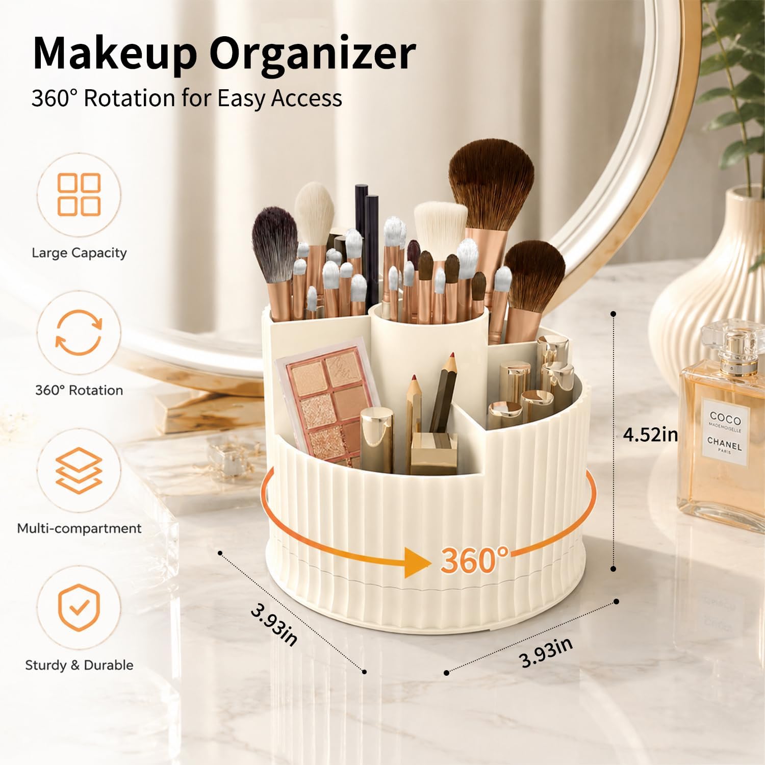 Warehouse Clearance Plastic Rotating Desktop Cosmetic Holder Two Colors Mixed, 342 Pieces Bulk Supply