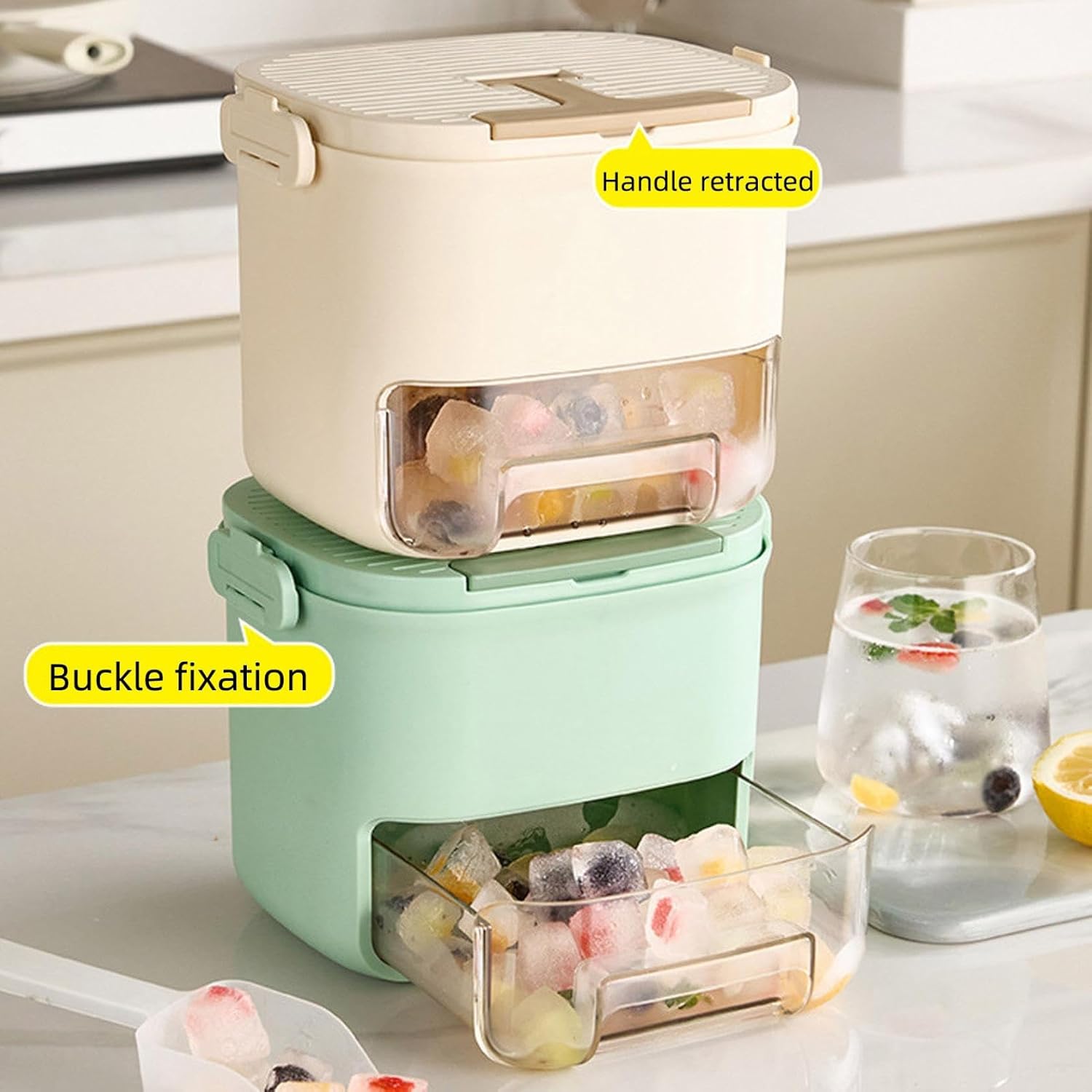 Surplus Batch Of 176pcs Airtight Ice Cube Bin Stackable Freezer Ice Storage Organizer