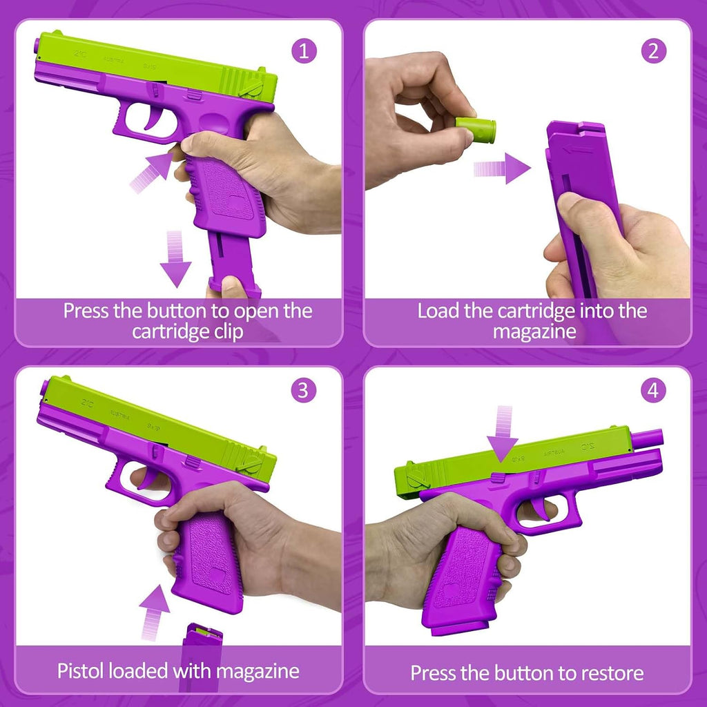 2845Pcs Clearance Mixed Color Shell Ejecting Toy Blaster Set, Manual Soft Foam Dart Pistol with Mini Toy Gun, Shell Casings & Ammo Wristband, Kids Outdoor Shooting Game Toy