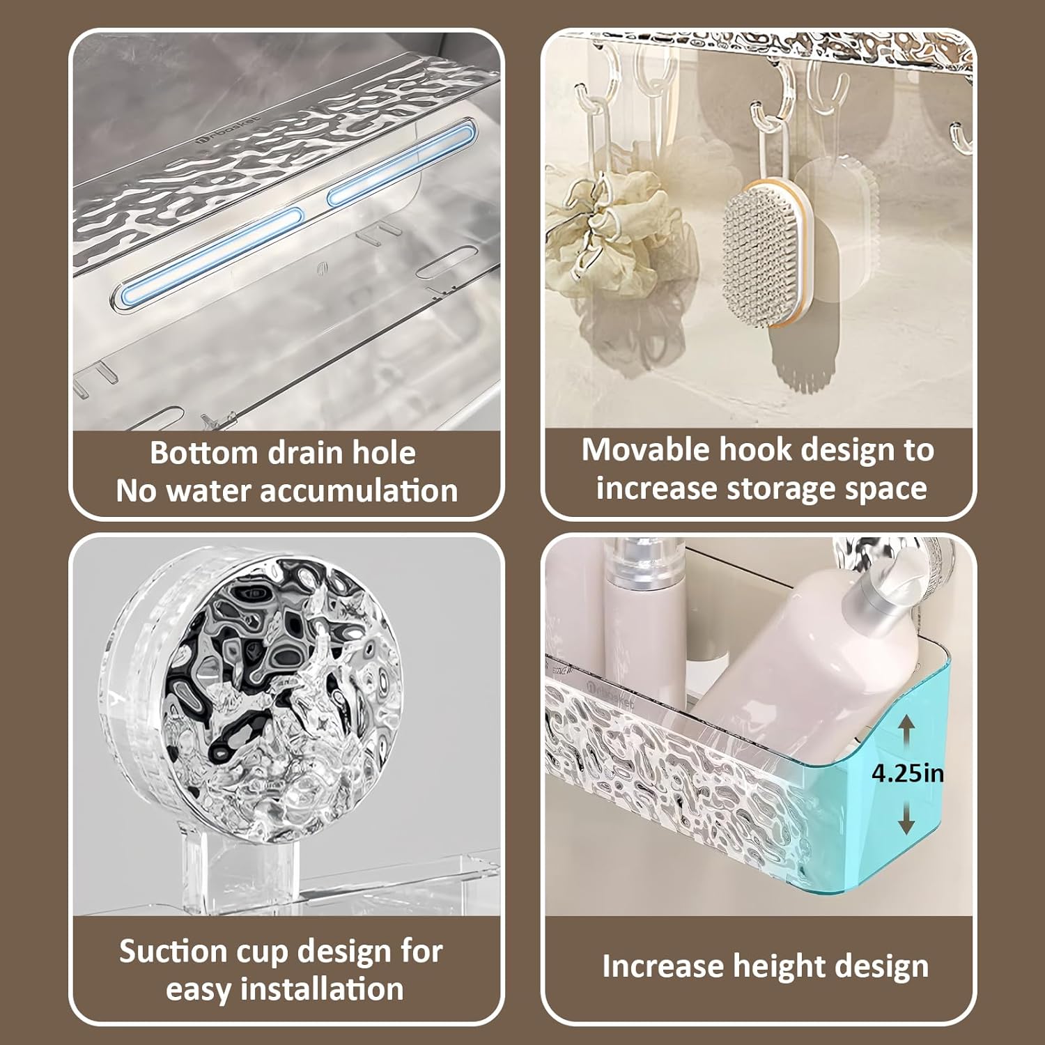 Bulk Liquidation Multi-Grid Suction Wall Bathroom Toothpaste Shaver Storage Holder, 1030Pcs Whole Batch Vanity Organizer