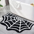 Black White Spiderweb Shape Absorbent Floor Mat For Halloween Decor Clearance Stock 3970 Wholesale