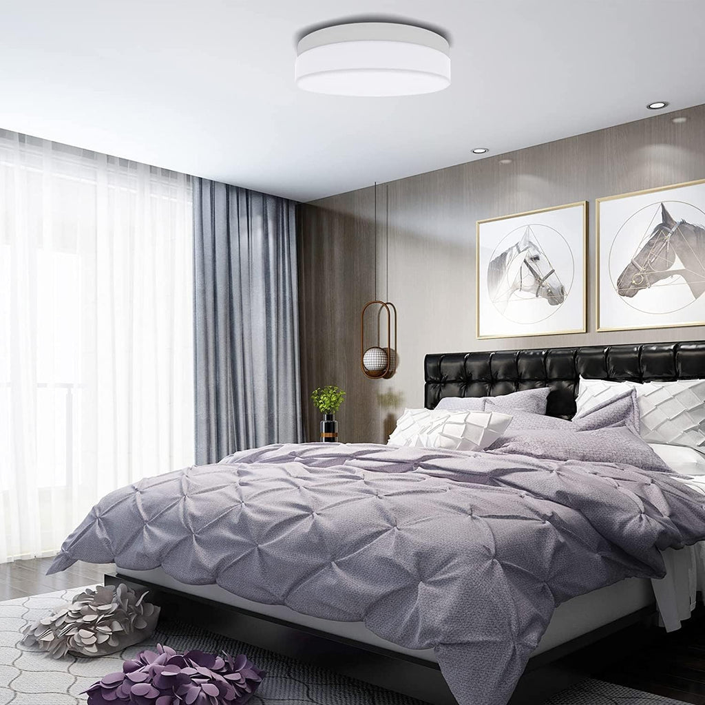 Clearance Modern Round LED Flush Mount Ceiling Light, Dimmable Temperature Minimalist Thin Flat Panel Lamp for Bedroom Kitchen Bathroom Hallway