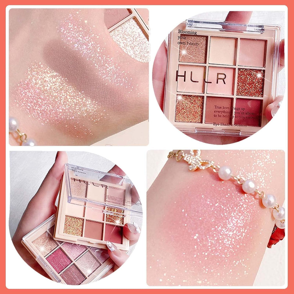 Clearance HLLR 9 Colors Eyeshadow Palette, Matte & Shimmer Nude Eye Shadow Tray, Mixed Palettes Random Shipment