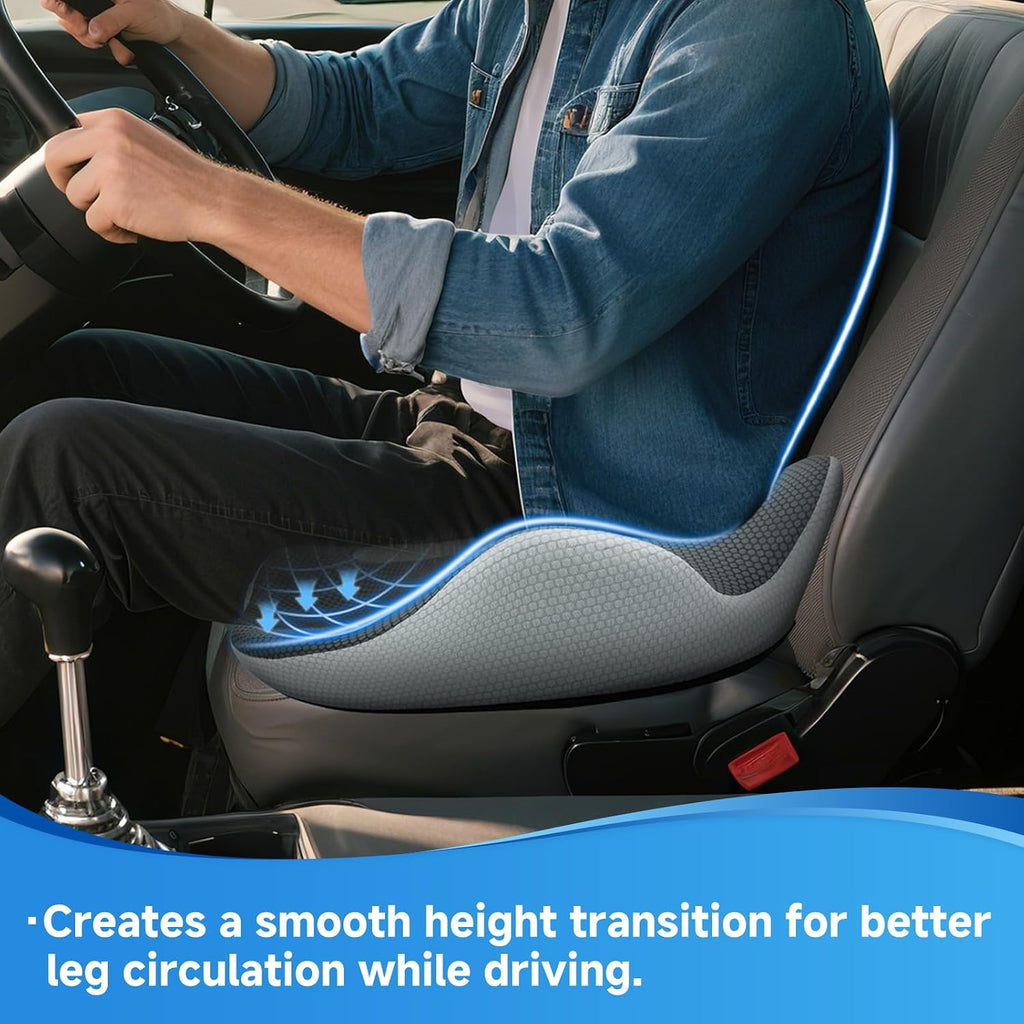 Truck Driver Memory Foam Seat Cushion Clearance, Orthopedic Coccyx Cutout Cushion, Non-Slip Breathable Pain Relief Pad for Semi Truck Seats