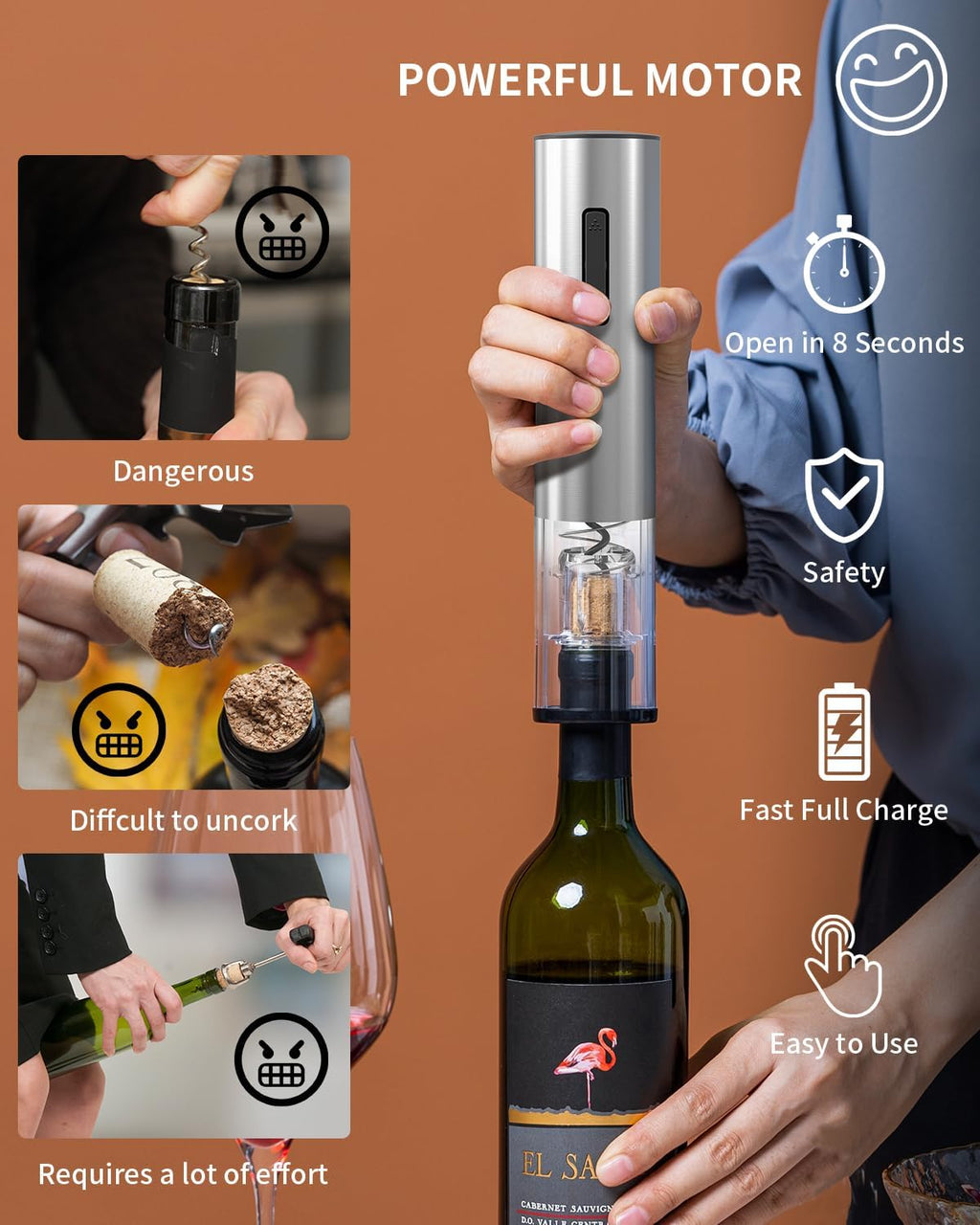 Complete Electric Wine Serving & Preservation Kit With Charging Base Clearance, 863 Wholesale Bar Accessory Set
