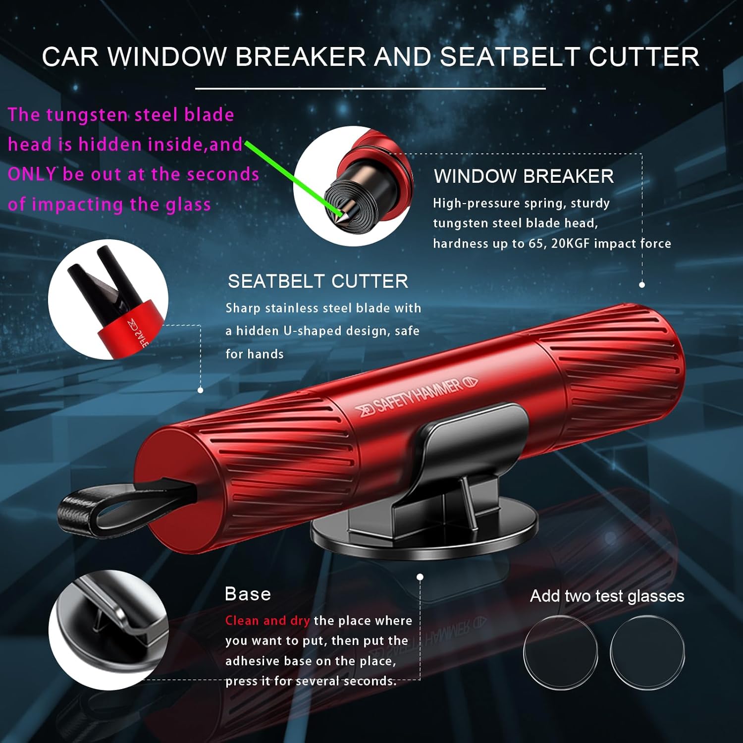 Surplus 2900 Pcs 2 In 1 Car Emergency Safety Hammer Window Breaker Seat Belt Cutter Auto Escape Tool Wholesale Liquidation