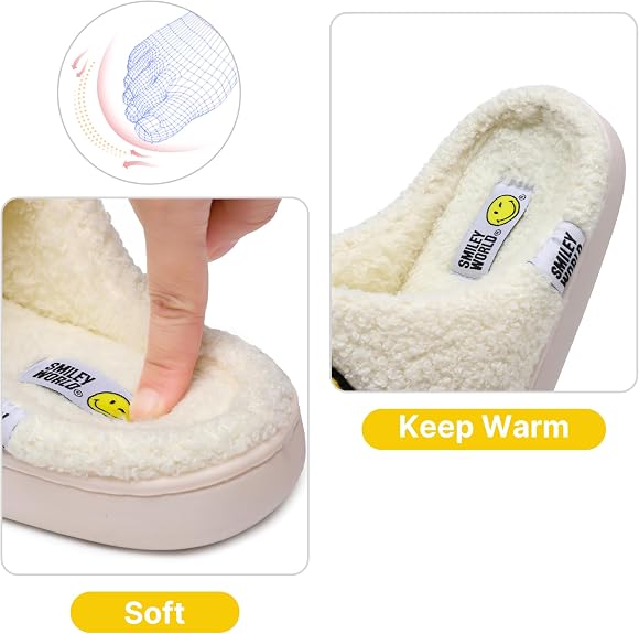 Warehouse Clearance Multi-Color Warm Plush Smile Face Cotton Slippers, 10482 Pairs Bulk Supply For Home Goods Stores