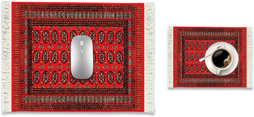 Elegant Desk Pad Retro Oriental Persian Clearanc, Retro Classic Floral Design Mouse Pad Desktop Coaster, Mini Rug Mouse Pad Computer Rectangular, Non-Slip, Elegant Office Accessories(Blue Retro)
