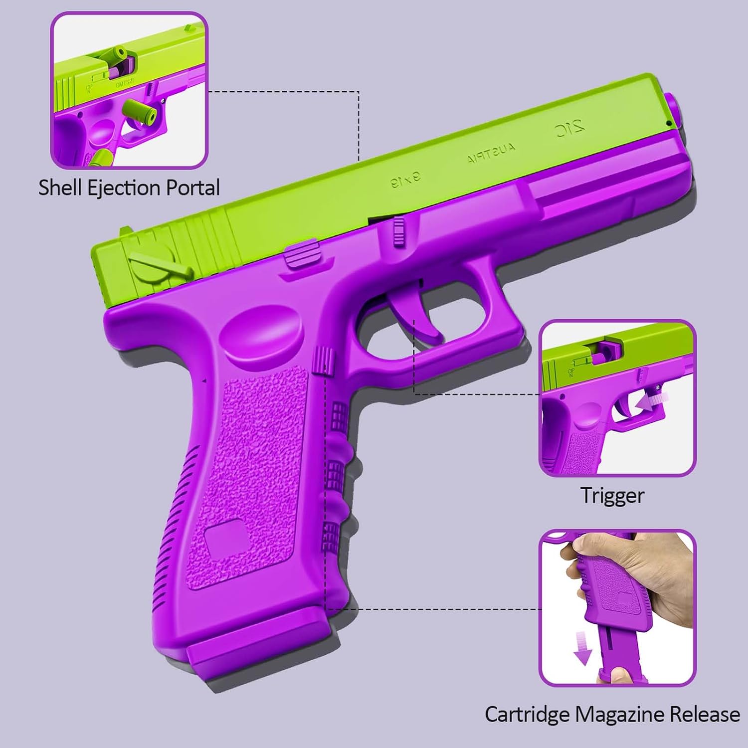 2845Pcs Clearance Mixed Color Shell Ejecting Toy Blaster Set, Manual Soft Foam Dart Pistol with Mini Toy Gun, Shell Casings & Ammo Wristband, Kids Outdoor Shooting Game Toy