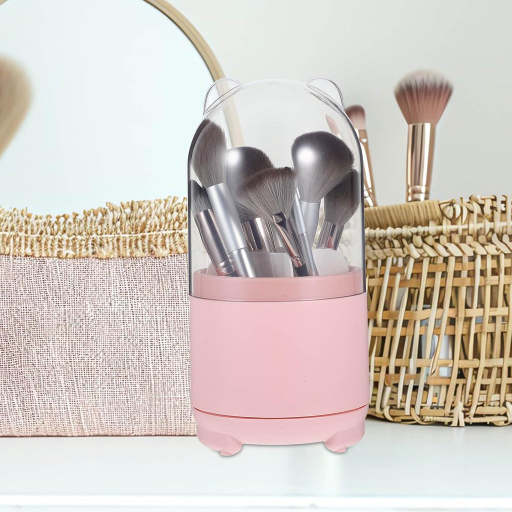 Bulk Liquidation Multi-Grid Rotating Makeup Brush Storage Holder With Dust Cover, 357Pcs Mixed Colors Batch Dressing Table Caddy