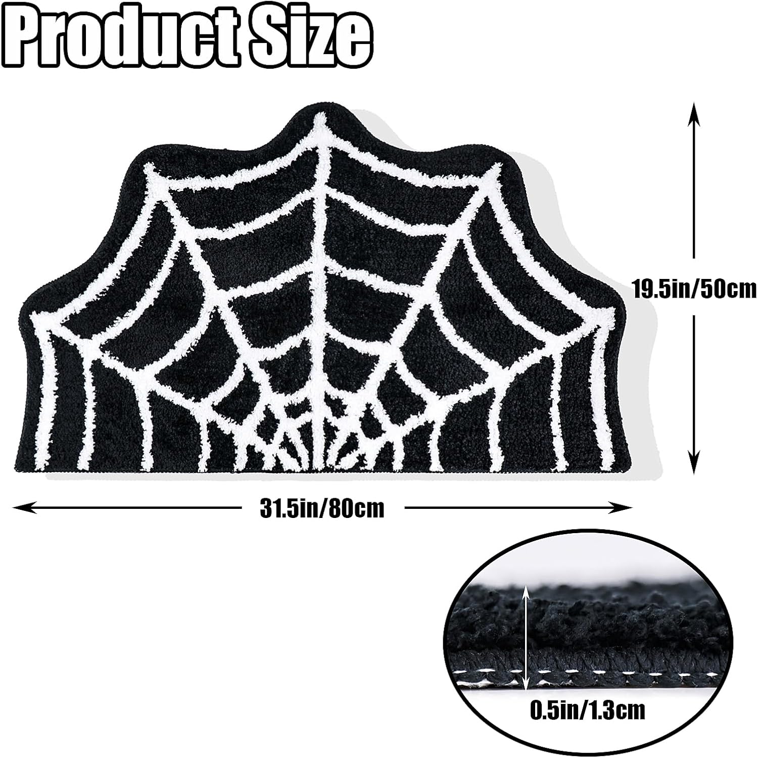 Black White Spiderweb Shape Absorbent Floor Mat For Halloween Decor Clearance Stock 3970 Wholesale