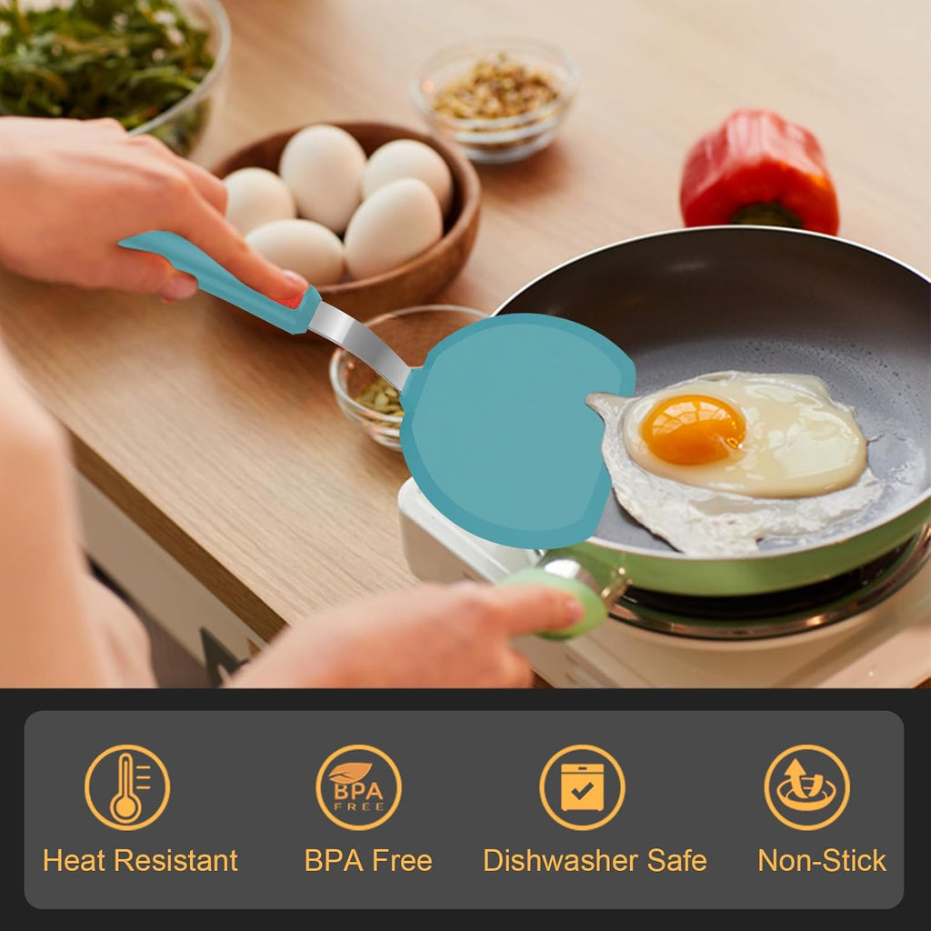 Heat Resistant Silicone Cooking Turner Set of 3 with Stainless Steel Handle, Clearance Bulk Stock 150 Sets Non Stick Kitchen Spatula Kit