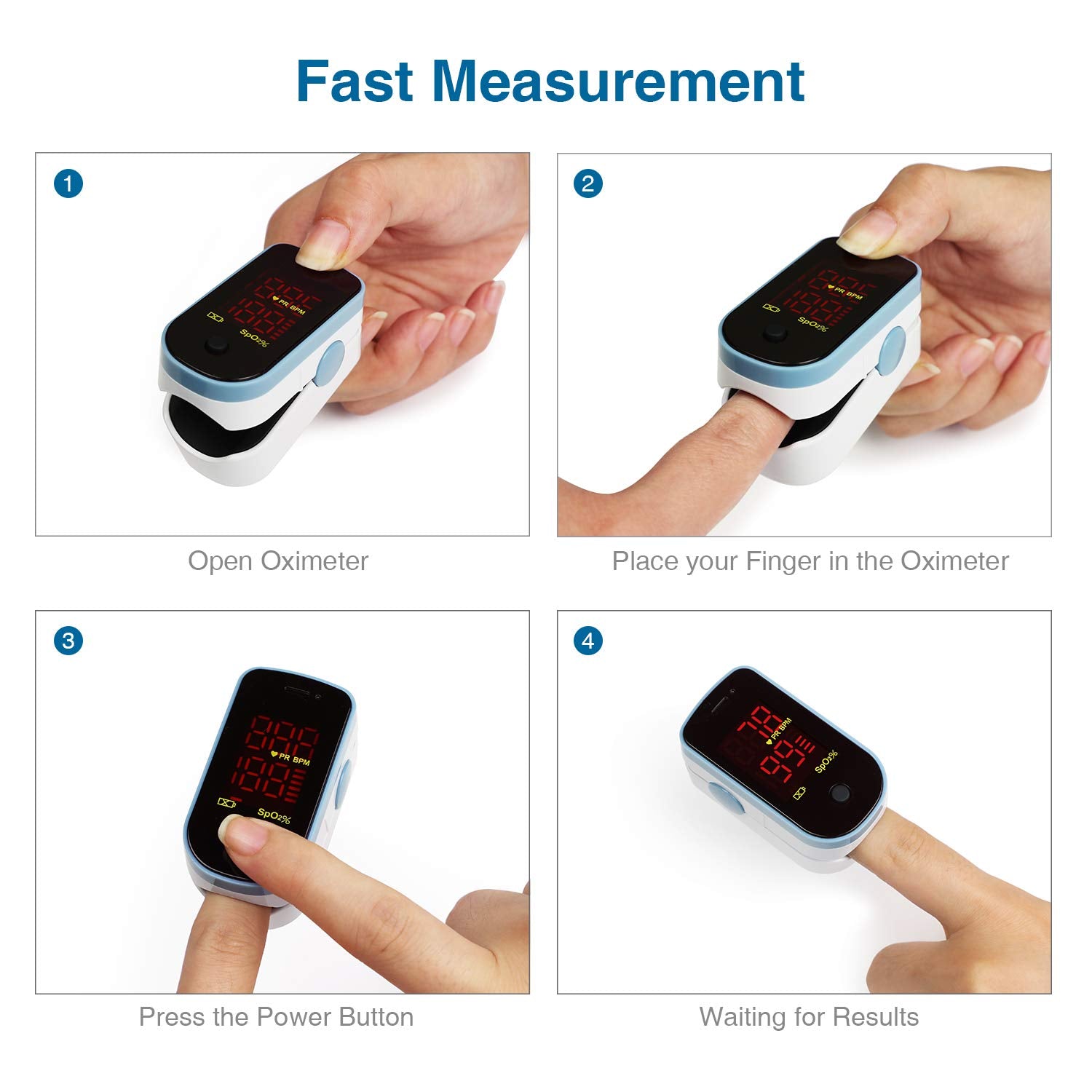 LGM-BP-10M Digital Fingertip Pulse Oximeter With Clear LED Screen, Household Blood Oxygen Tracker Single Lot Clearance
