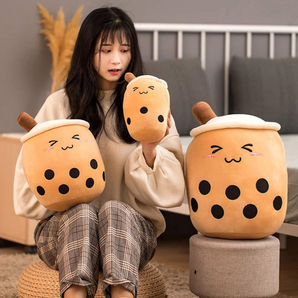 Cute Boba Milk Tea Plush Pillow Clearance, Soft Bubble Tea Cup Stuffed Plush Toy, Kawaii Cartoon Boba Squishy Cushion Gift for Kids Girls Home Decor