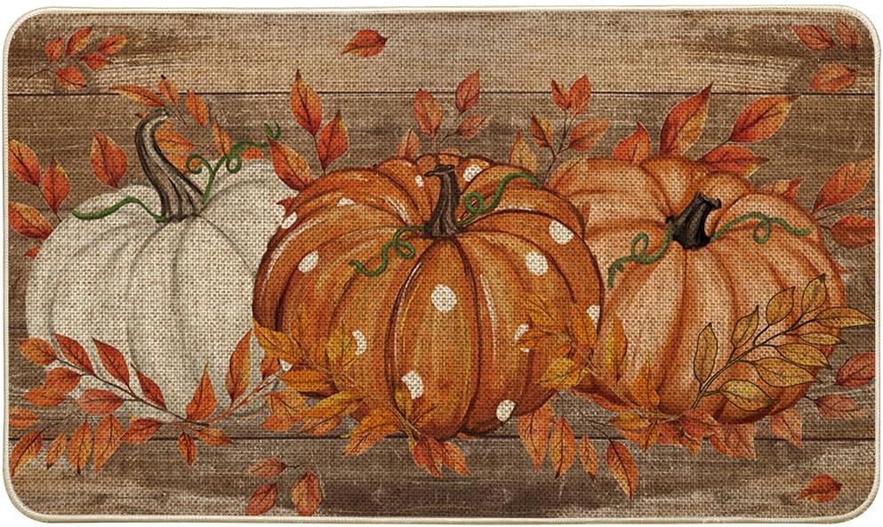 Rustic Wooden Board Pumpkin Harvest Doormat For Front Porch Clearance Stock 1600 Wholesale Holiday Rug