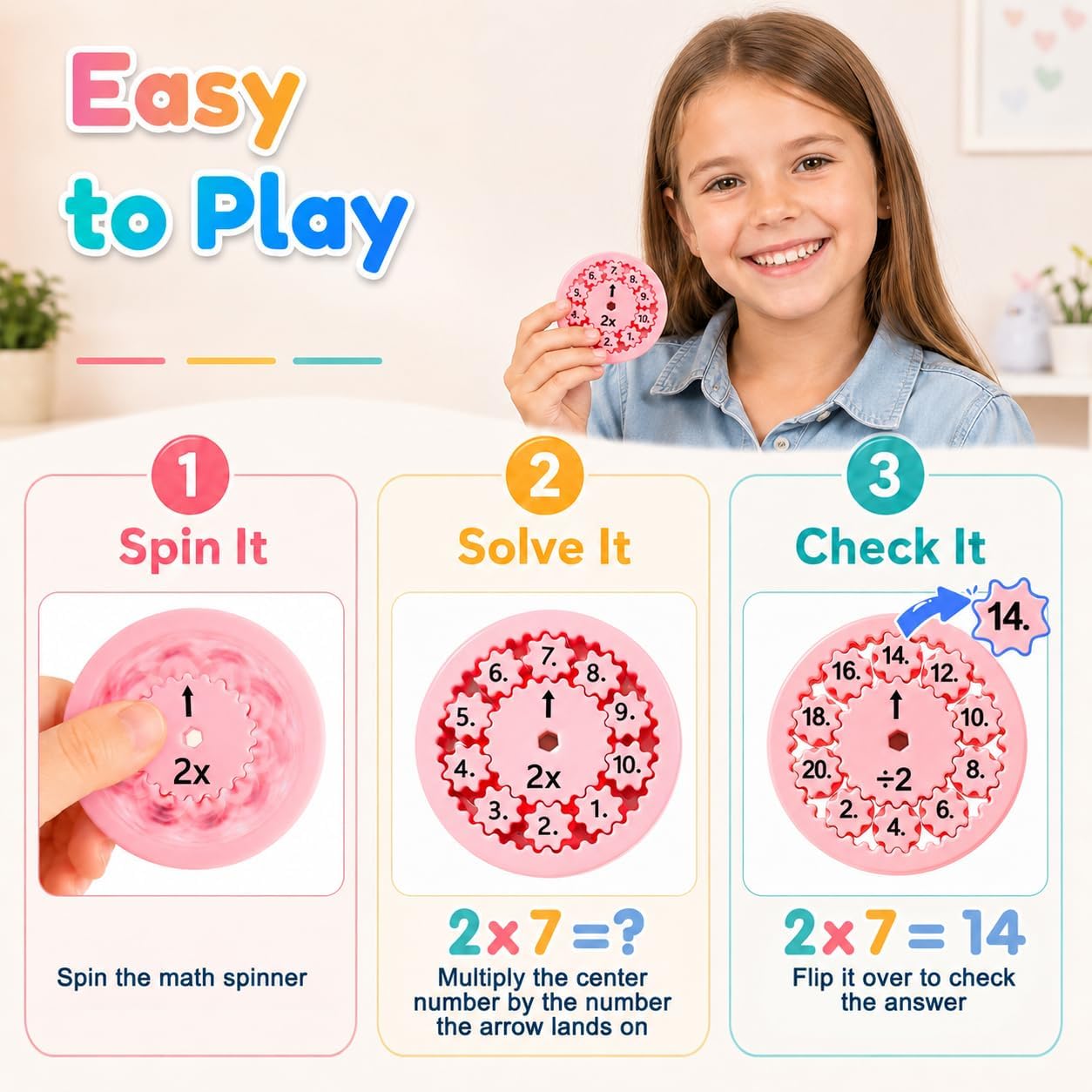 Math Fidget Spinner Set Clearance, Addition Subtraction Multiplication Division Learning Fidget Toys, Educational Math Fact Spinners for Kids Classroom Homeschool