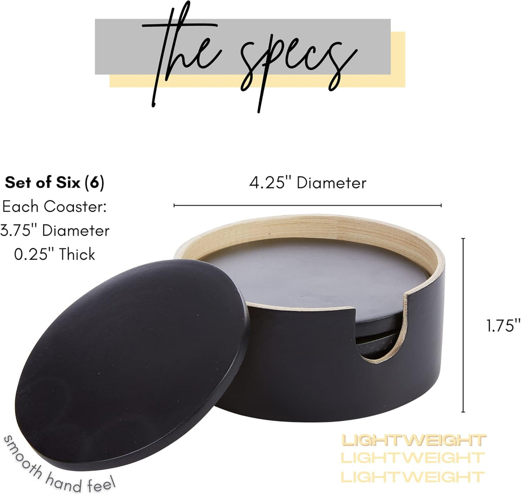 Minimalist Natural Marble Round Coaster 6Pcs Complete Set With Metal Caddy Clearance Stock 390 Wholesale