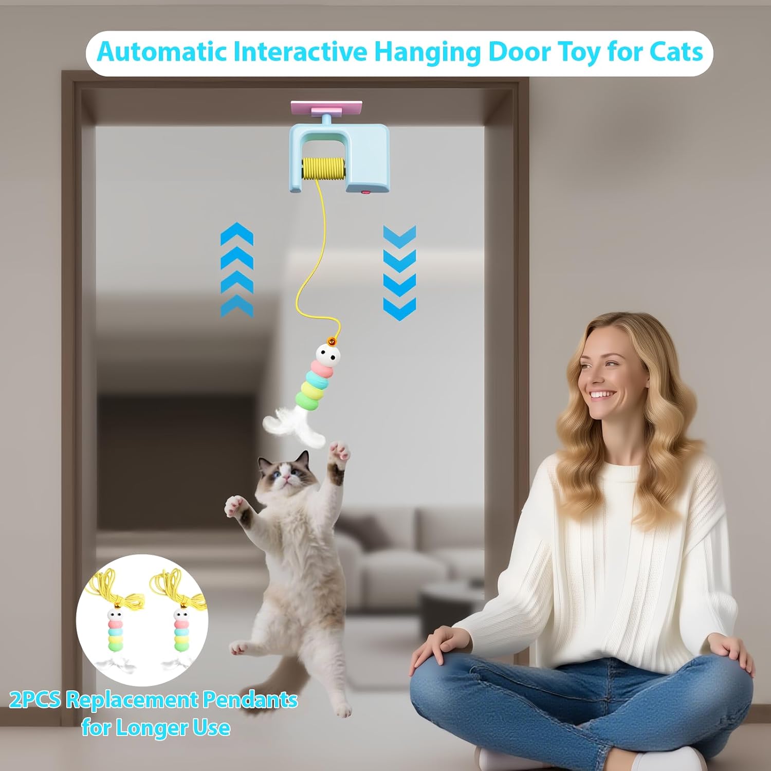 Irregular Auto Lifting Hanging Cat Yoyo Teaser For Kitten Exercise Clearance Stock 114 Wholesale