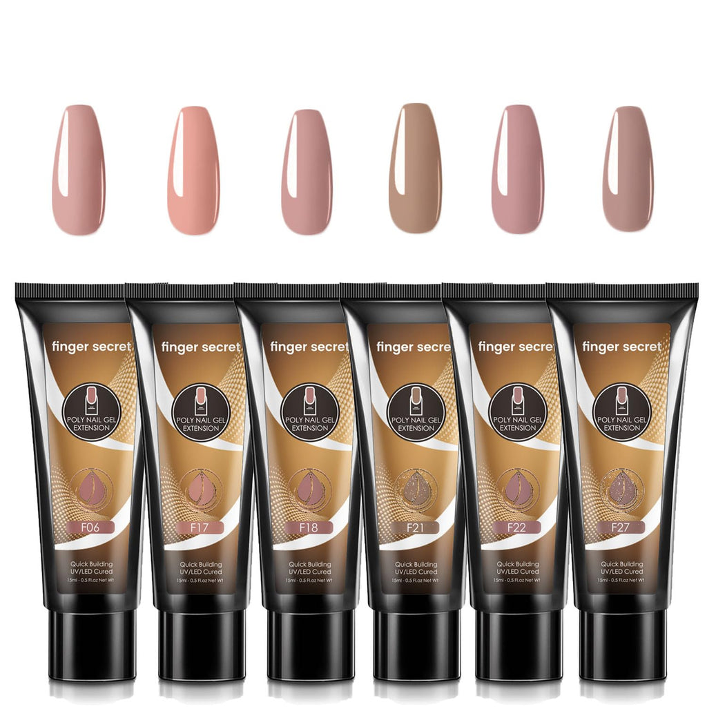 JUJUNICE Mixed Color Polyurethane Builder Gel, UV LED Quick Cure Nail Extension Gel, Clearance for Salon & At-Home DIY Manicure