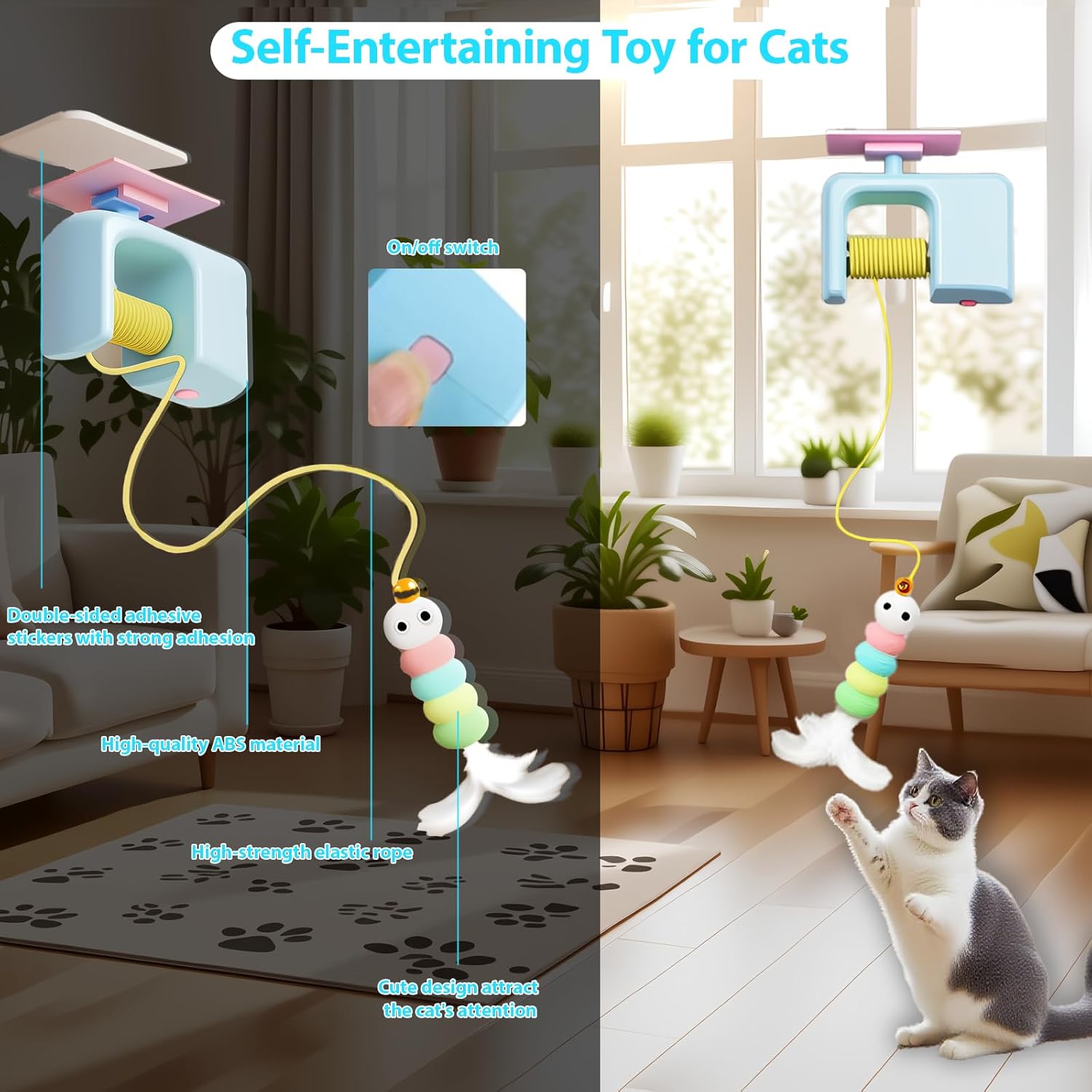 Irregular Auto Lifting Hanging Cat Yoyo Teaser For Kitten Exercise Clearance Stock 114 Wholesale