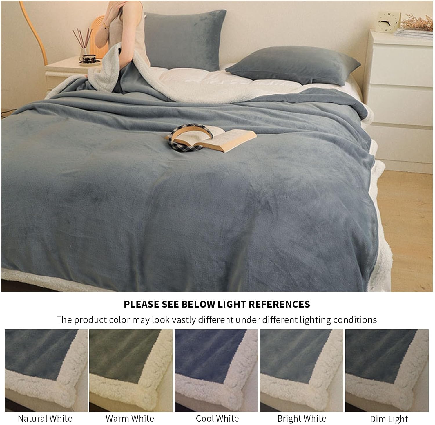 Batch Surplus of 230pcs Dark Grid Wool Fleece Blanket, Soft Flannel Sherpa Back Sofa Nap Blanket