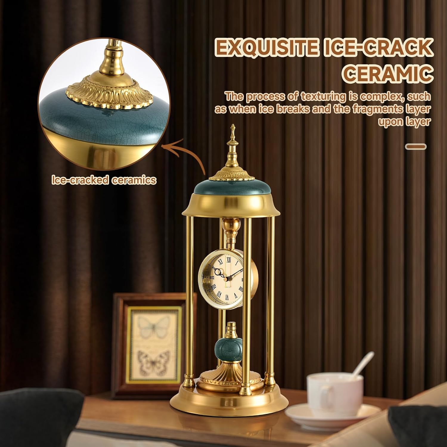 Bulk Clearance Luxury Table Clocks Wholesale | Golden Elephant Decor Desk Clock & European Roman Numeral Pillar Pendulum Clock, Limited Stock Bundle Liquidation
