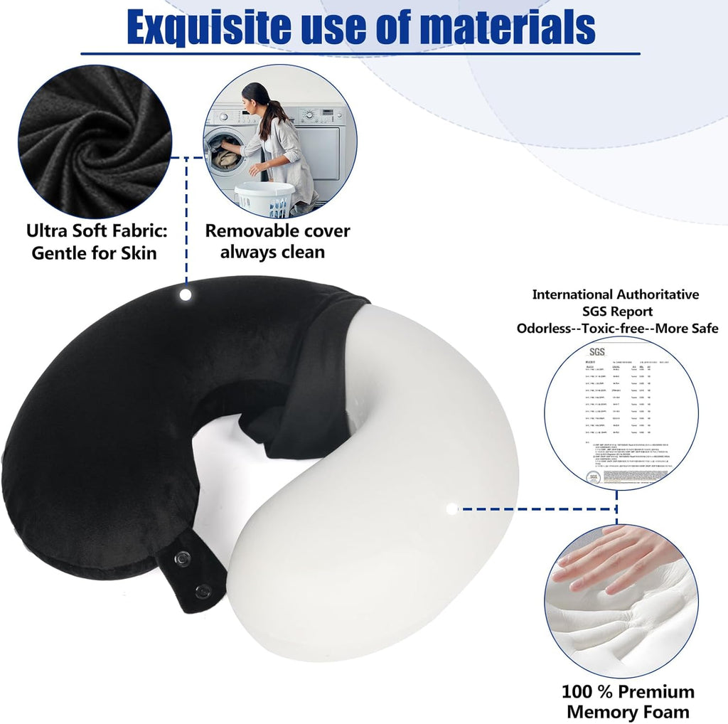 Bulk Liquidation Black U-Shaped Neck Support Cushion, 120Pcs Mix Batch Travel Airplane Rest Pillow