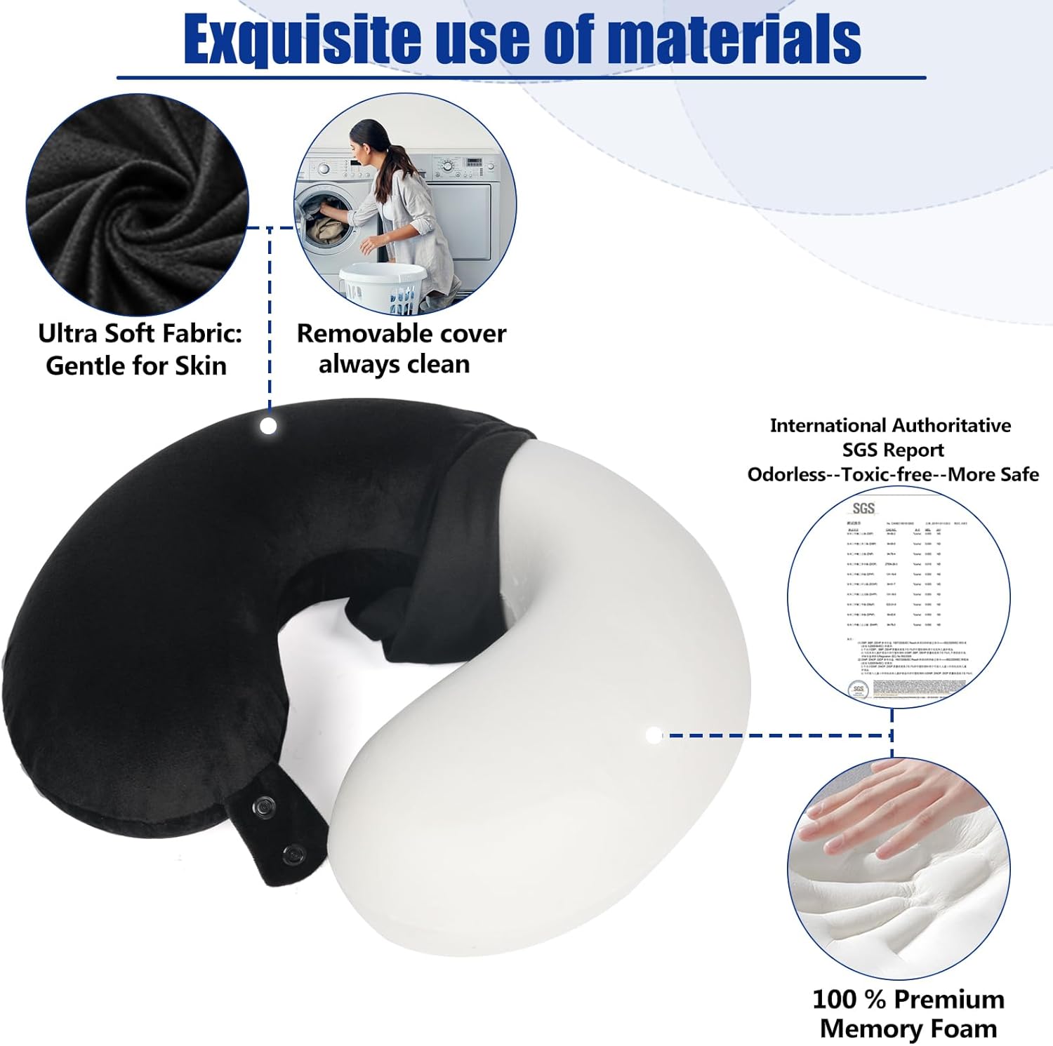 Bulk Liquidation Black U-Shaped Neck Support Cushion, 120Pcs Mix Batch Travel Airplane Rest Pillow