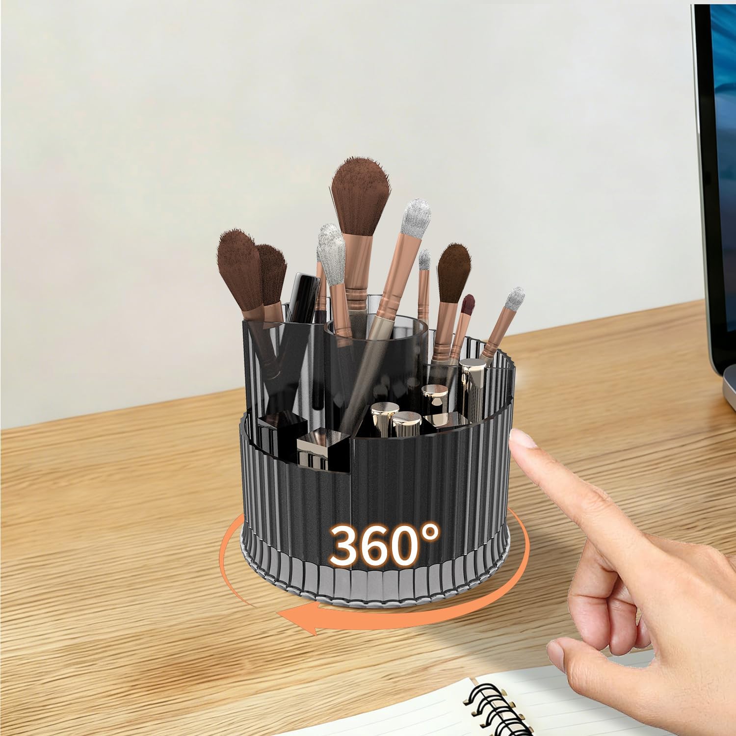 Warehouse Clearance Plastic Rotating Desktop Cosmetic Holder Two Colors Mixed, 342 Pieces Bulk Supply