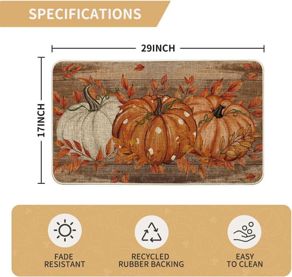 Rustic Wooden Board Pumpkin Harvest Doormat For Front Porch Clearance Stock 1600 Wholesale Holiday Rug