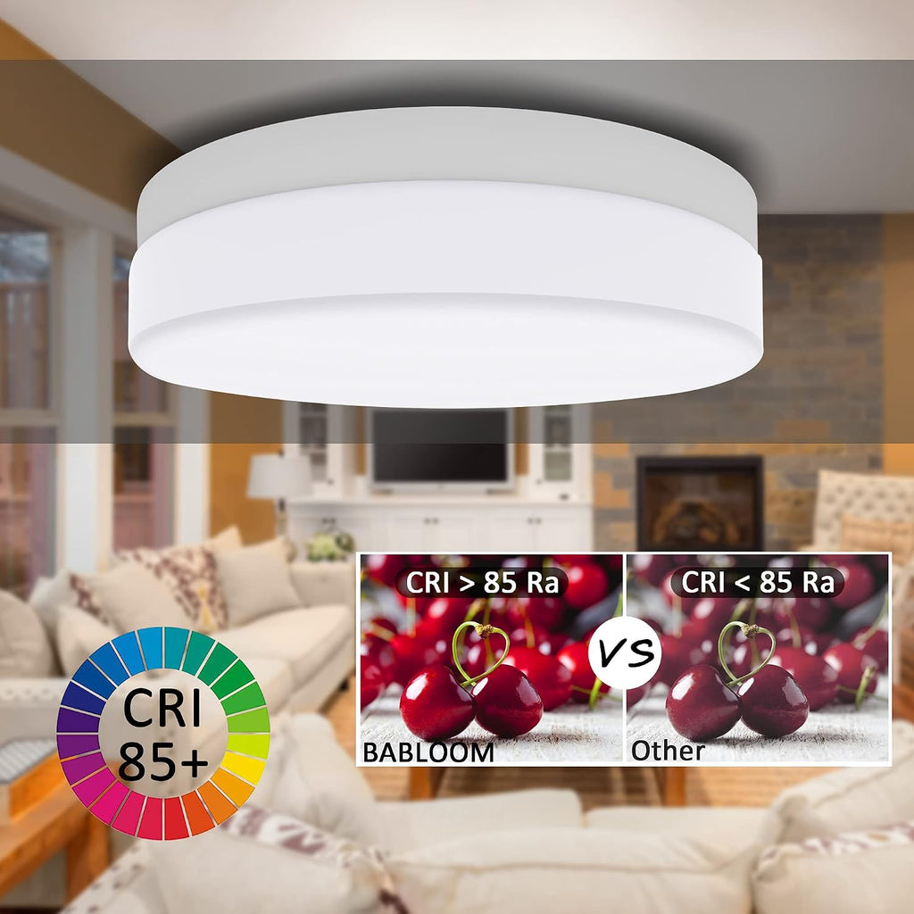 Clearance Modern Round LED Flush Mount Ceiling Light, Dimmable Temperature Minimalist Thin Flat Panel Lamp for Bedroom Kitchen Bathroom Hallway