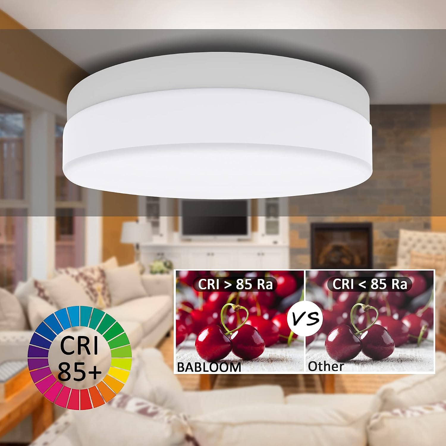 Clearance Modern Round LED Flush Mount Ceiling Light, Dimmable Temperature Minimalist Thin Flat Panel Lamp for Bedroom Kitchen Bathroom Hallway