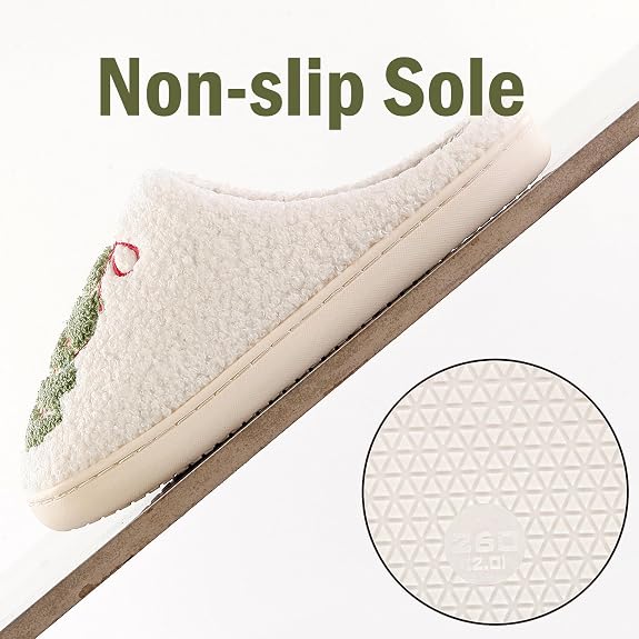 Bulk Liquidation Soft Sherpa Lined Christmas Cotton Slippers Non Slip Indoor Bedroom Shoes, 440 Pairs Whole Batch