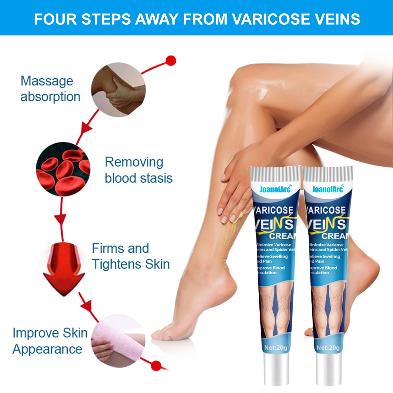 Bulk Liquidation Spider Vein Relief Massage Ointment Reduce Leg Swelling & Soreness, 99Pcs Whole Batch Leg Care Product