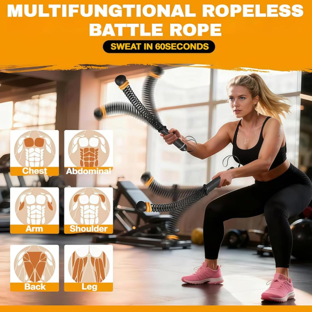 Clearance 2Pcs Spring Power Twister Bar, Upper Arm Chest Shoulder Workout Resistance Training Bar, Portable Home Gym Arm Strength Exercise Equipment with Storage Bag