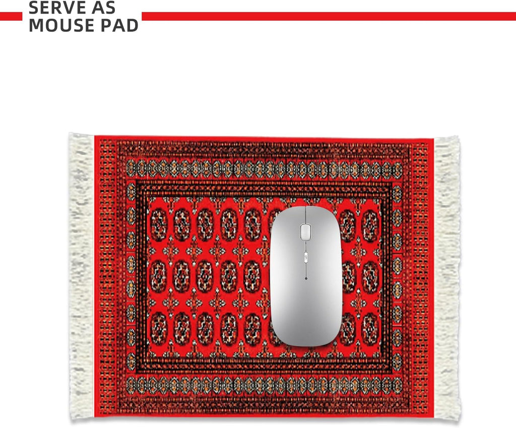 Elegant Desk Pad Retro Oriental Persian Clearanc, Retro Classic Floral Design Mouse Pad Desktop Coaster, Mini Rug Mouse Pad Computer Rectangular, Non-Slip, Elegant Office Accessories(Blue Retro)