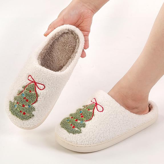 Bulk Liquidation Soft Sherpa Lined Christmas Cotton Slippers Non Slip Indoor Bedroom Shoes, 440 Pairs Whole Batch