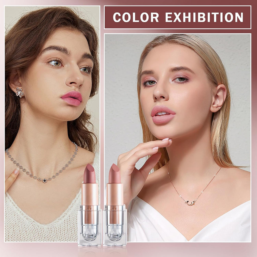 HANDAIYAN Ice Cube Matte Lipstick, Velvety Nude Long Lasting Lip Makeup, Mixed Assorted Colors Random Delivery Clearance Stock