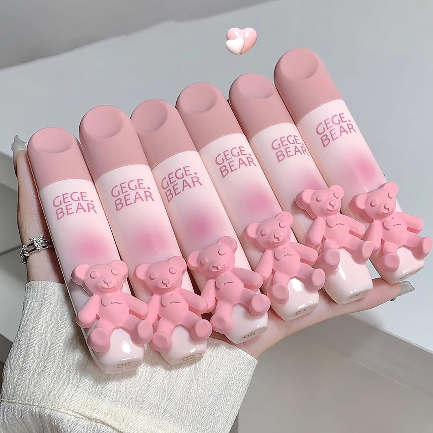 Kawaii 3D Bear Matte Lip Clay, Airy Soft Velvet Lipstick, Long Lasting Lip Gloss, Random Mixed Shades Clearance Stock