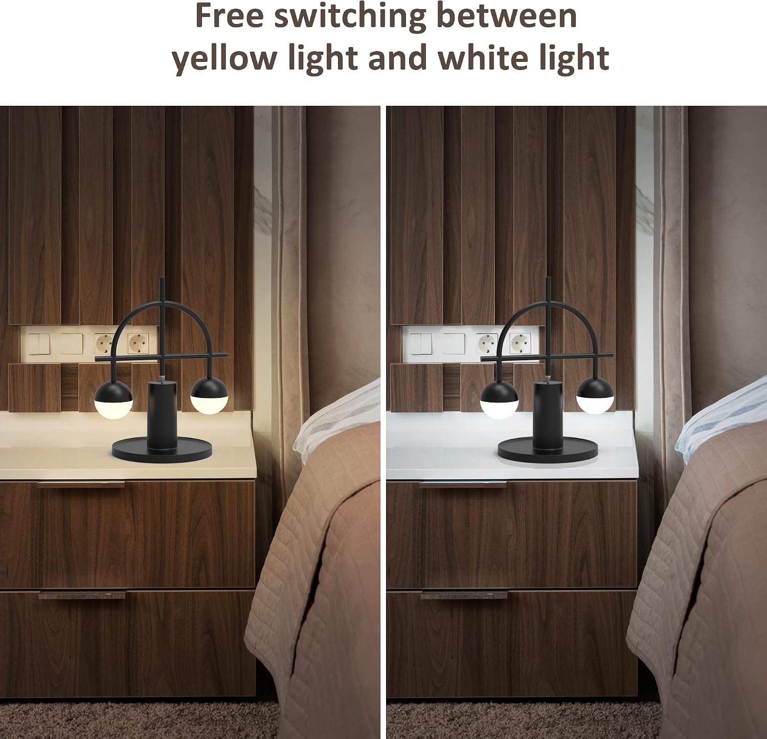 705Pcs Clearance Modern Balance Scale Table Lamp, 2-Light Rechargeable Cordless Touch LED Desk Lamp, Multi Color Available for Bedroom Bar Hotel Decor