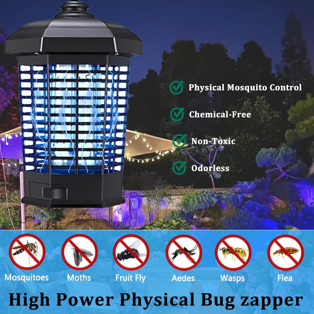 Black Electric UV Mosquito Killer Lamp Shock Type Fly Bug Zapper For Bedroom Garden Patio, 8619Pcs Single Lot Clearance Offer
