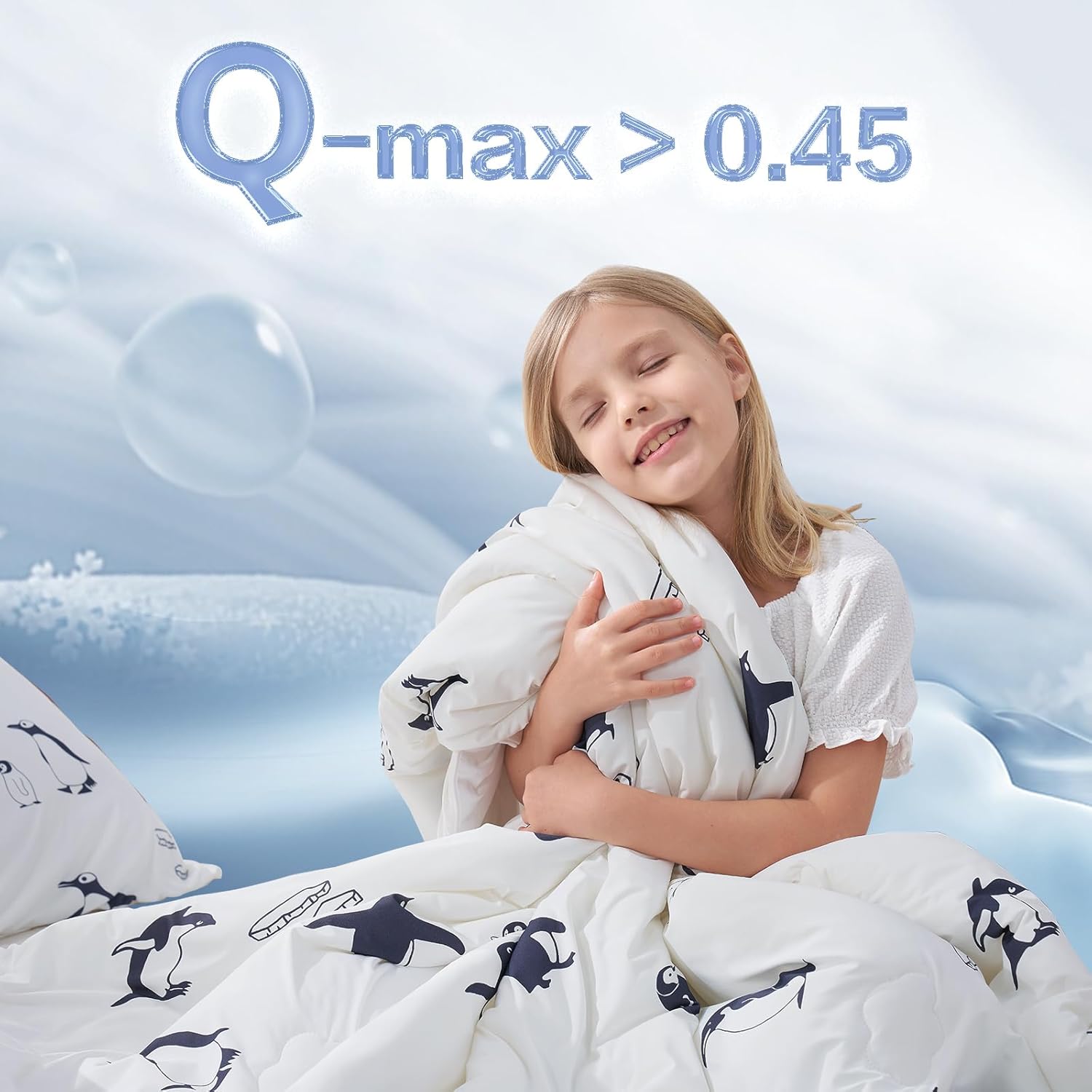 Mixed 2 Designs Surplus 820 Sets Kids Cooling Comforter Cartoon Polar Bear & Penguin Print Lightweight Summer Blanket Wholesale Liquidation