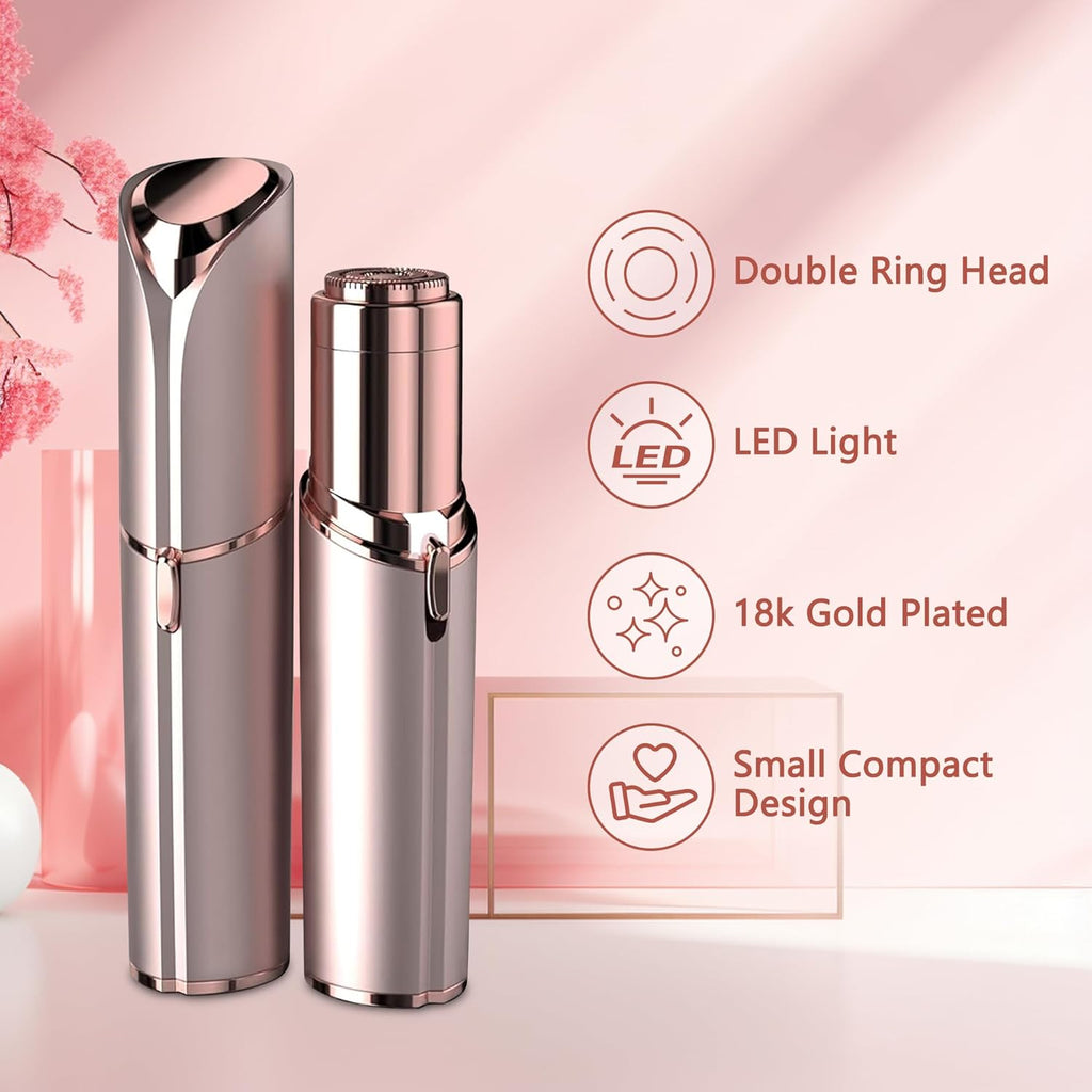 Clearance Lipstick Shaped Electric Facial Hair Remover, Portable USB Rechargeable Women Eyebrow Peach Fuzz Trimmer, Painless Face Epilator