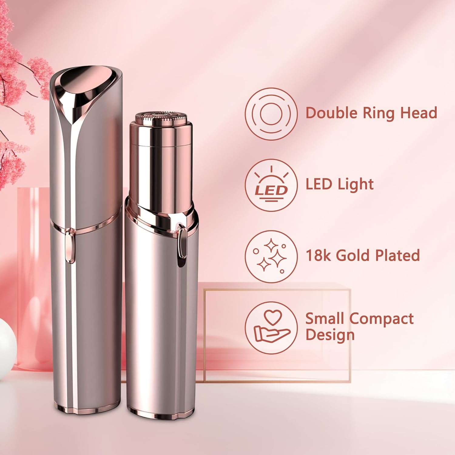 Clearance Lipstick Shaped Electric Facial Hair Remover, Portable USB Rechargeable Women Eyebrow Peach Fuzz Trimmer, Painless Face Epilator
