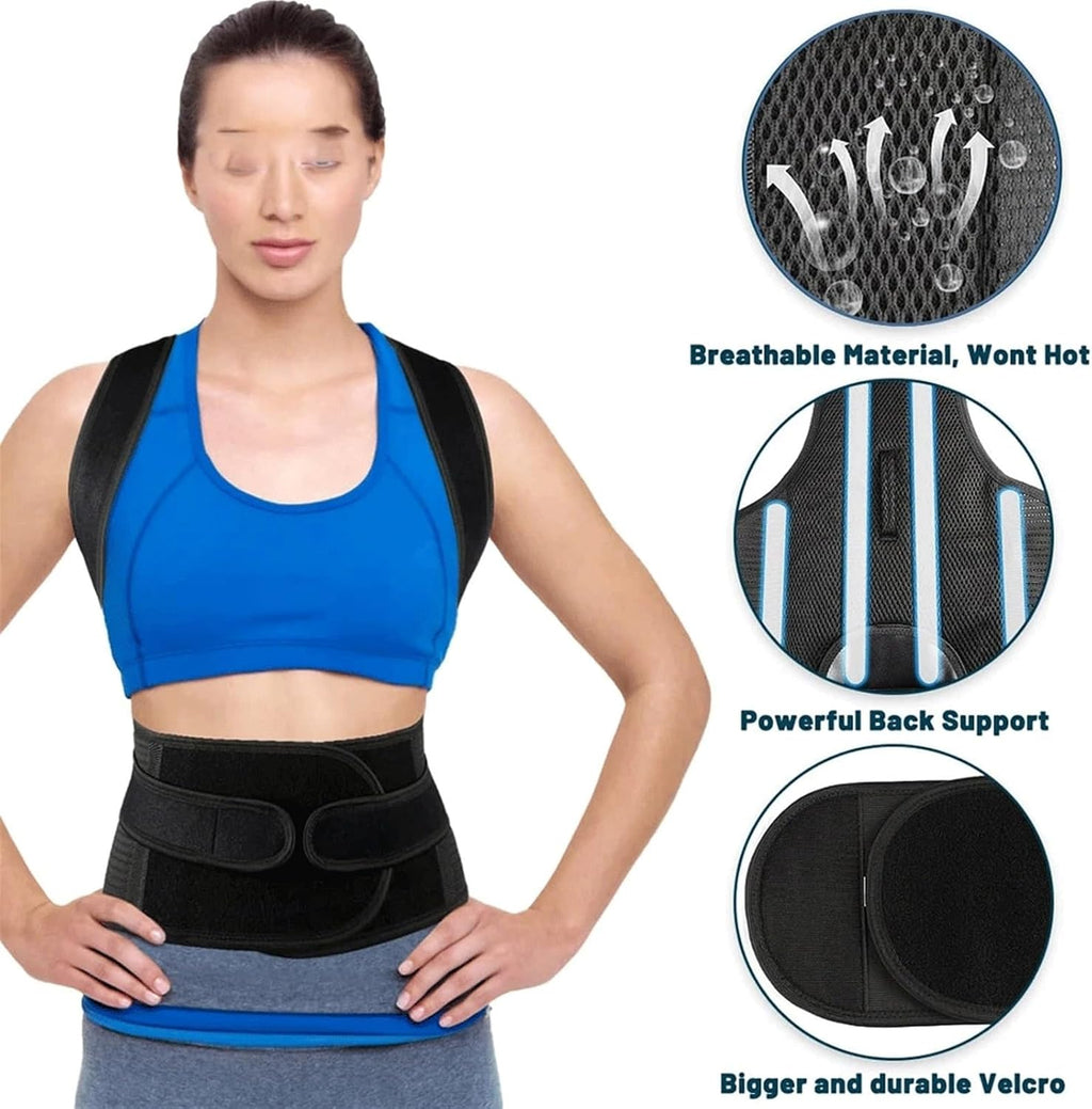 Breathable Posture Corrector, Back Shoulder Support Brace, Adjustable Spine Straightener for Sitting Hunch Correction Clearance Stock