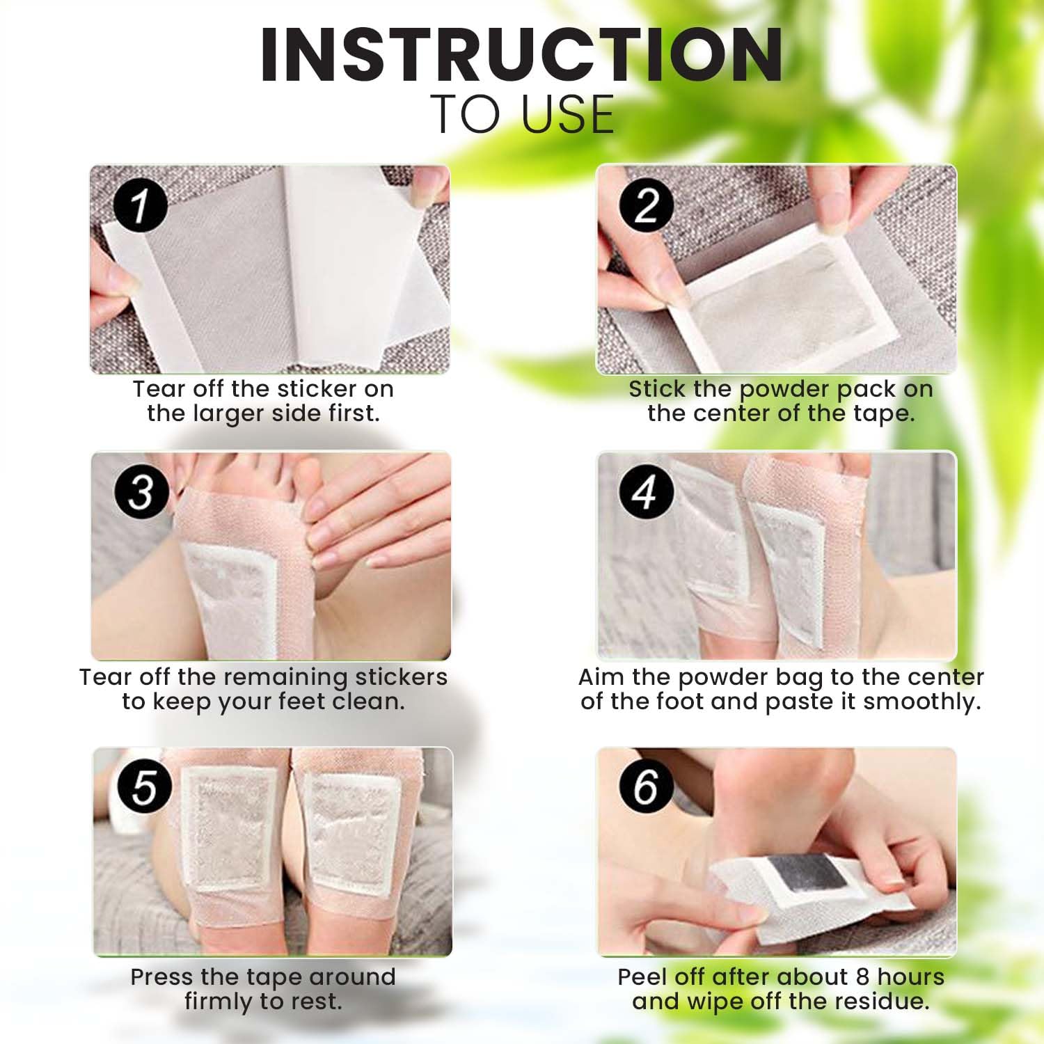 2 In 1 Natural Ginger Bamboo Foot Patches Clearance, Deep Cleansing Detox Foot Pads, 12PCS Sleep Foot Patch for Body Toxin Relief & Stress Release
