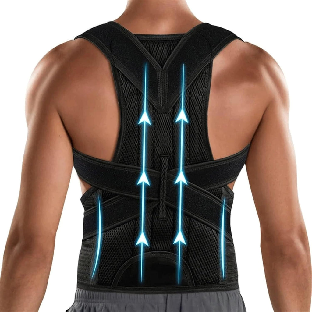 Breathable Posture Corrector, Back Shoulder Support Brace, Adjustable Spine Straightener for Sitting Hunch Correction Clearance Stock