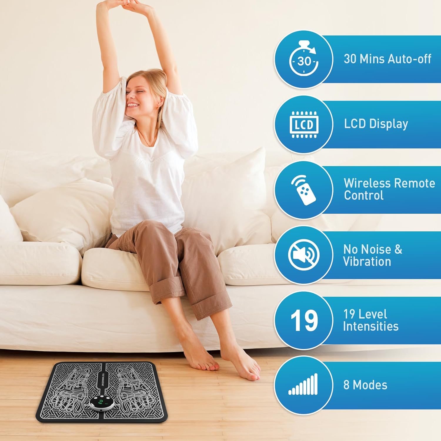 Low Price Wholesale Lot 5500 Foldable EMS Foot Massage Mat, Relieve Leg Fatigue Home Foot Relaxation Device