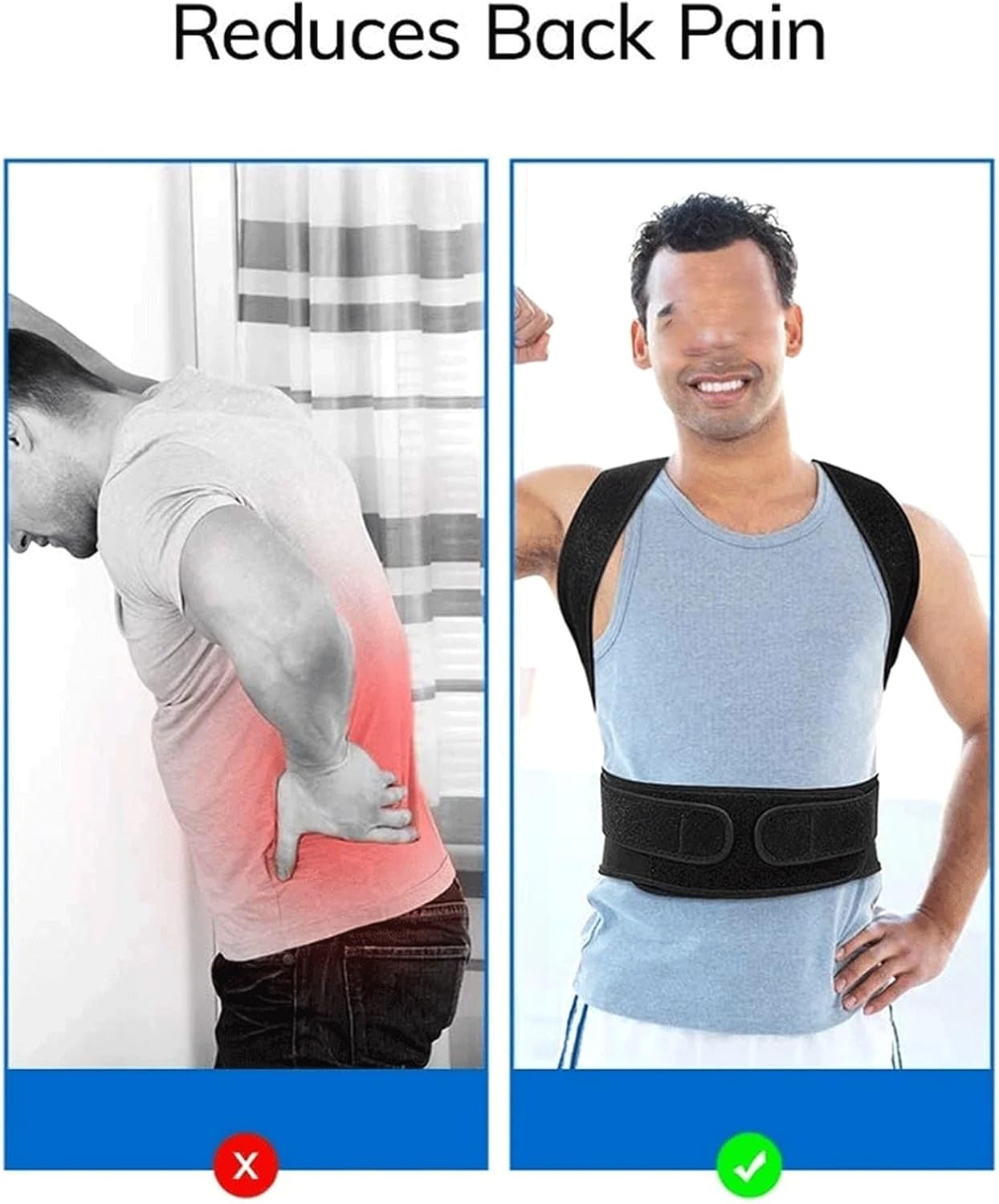 Breathable Posture Corrector, Back Shoulder Support Brace, Adjustable Spine Straightener for Sitting Hunch Correction Clearance Stock